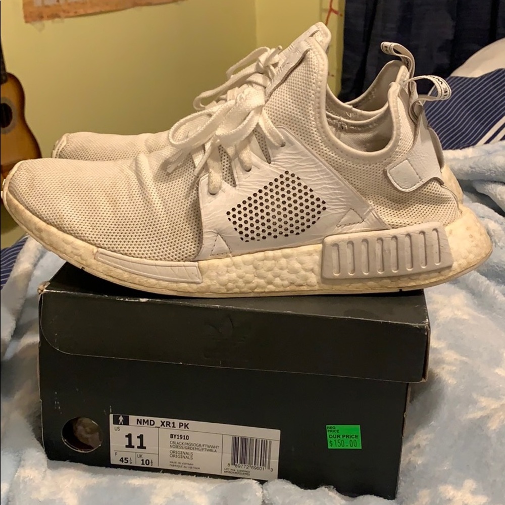 Size 11 Adidas NMD_XR1 triple white
